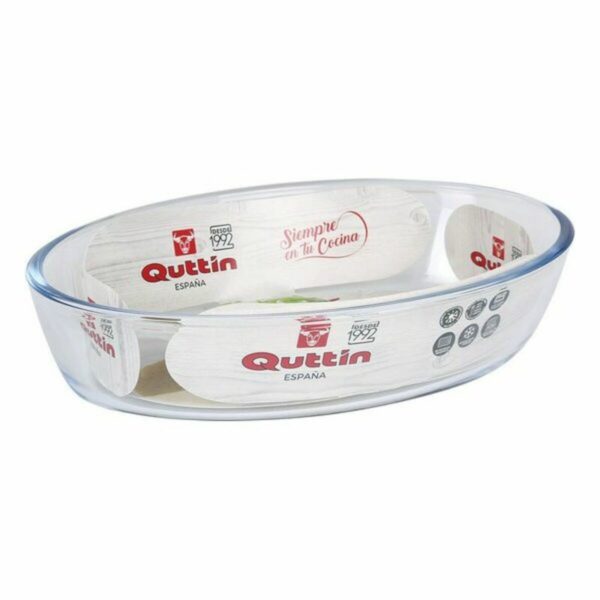 Поднос за сервиране Quttin Quttin Cтъкло 700 ml Овална (20,6 x 13,6 x 4,8 cm)