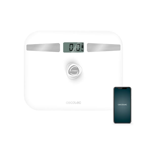 Електронен кантар за баня Cecotec EcoPower 10200 Smart LCD Bluetooth 180 kg Бял