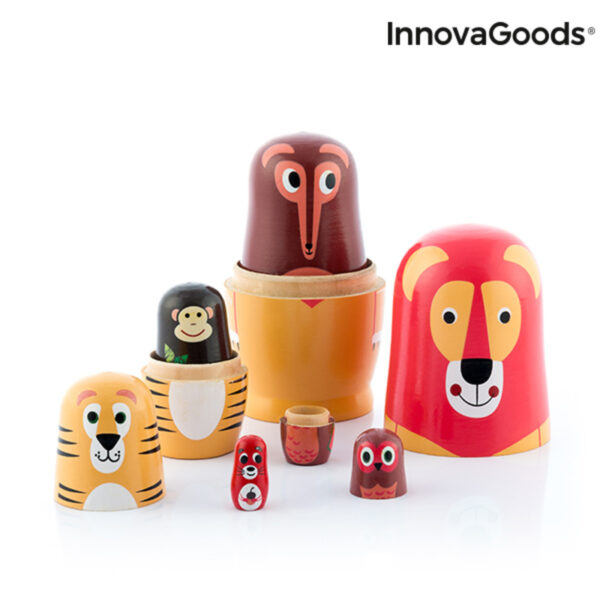 Дървена матрьошка с фигурки на животни Funimals InnovaGoods 11 части