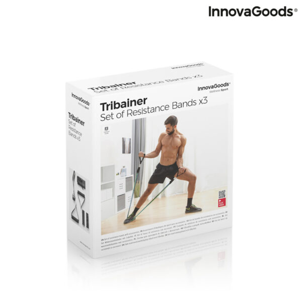 Комплект ластици за тренировки с Аксесоари и Ръководство за Упражнения Tribainer InnovaGoods (опаковка от 3)