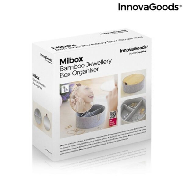 Бамбукова Кутия Органайзер за Бижута с Огледало Mibox InnovaGoods