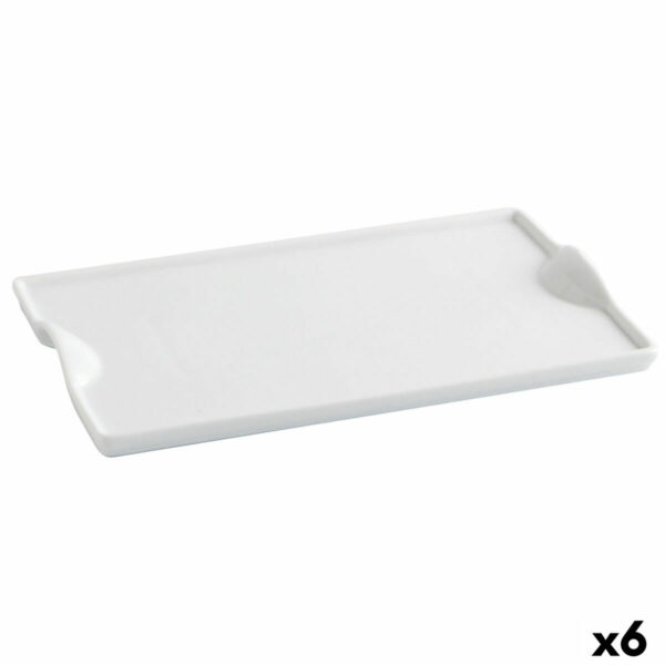 Поднос за аперитиви Quid Gastro Fun Керамика Бял (25,5 x 15,5 cm) (Pack 6x)
