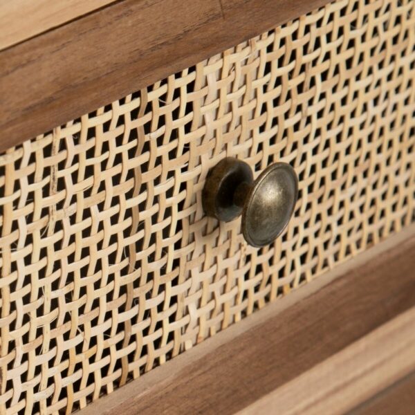 Нощно шкафче SASHA 40 x 30 x 57 cm Естествен Дървен Сметана Pатан