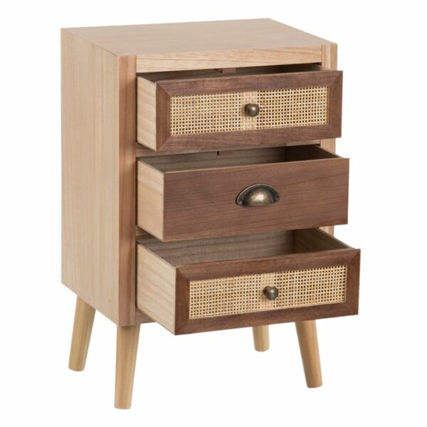 Нощно шкафче SASHA 40 x 30 x 62,5 cm Естествен Дървен Сметана Pатан