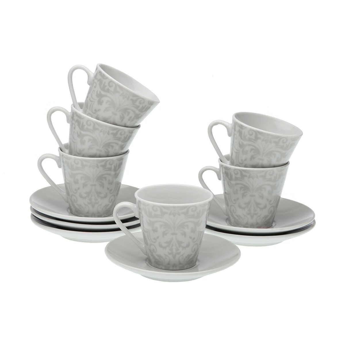 Комплект чаши с чинийки Quid Vita Morning Син Керамика (4 Части) (6 броя)