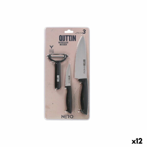 Кухненски Комплект Quttin Nero Черен 3 Части (12 броя)