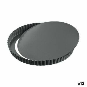 Тиган с Форма на Пружина Quttin Черен Въглеродна стомана 22,5 x 15,5 x 3 cm (12 броя)