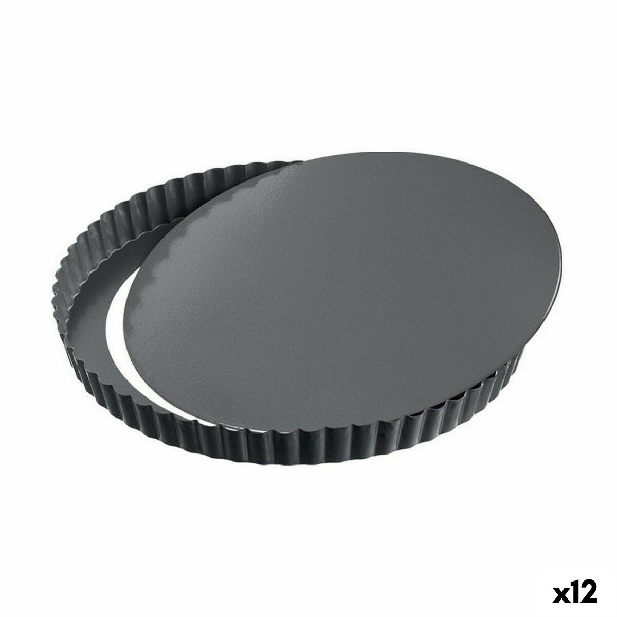 Тиган с Форма на Пружина Quttin Черен Въглеродна Стомана 24 x 7 cm (12 броя)