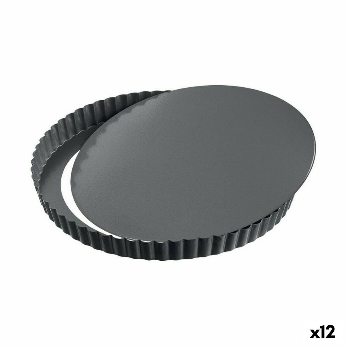 Тиган с Форма на Пружина Quttin Черен Въглеродна Стомана 24 x 7 cm (12 броя)