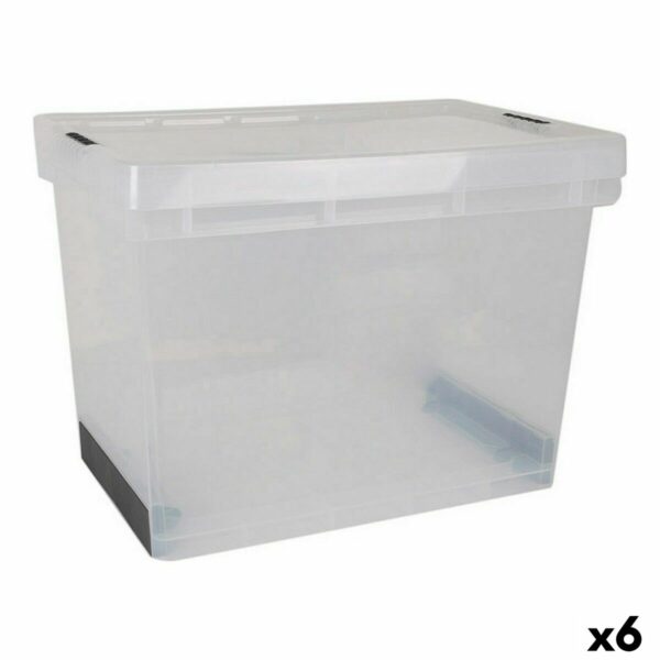 Кутия за Съхранение с Капак Evolution Прозрачен 39 x 29 x 20,5 cm (6 броя) (39 x 29 x 20,5 cm)