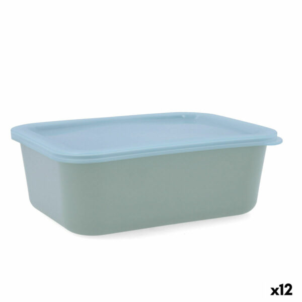 Правоъгълна Кутия за Обяд с Капак Quid Inspira 1,34 L Зелен Пластмаса (12 броя)