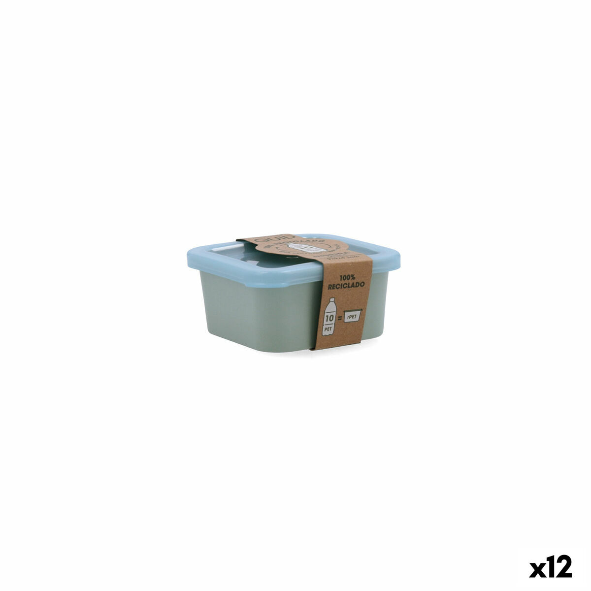 Правоъгълна Кутия за Обяд с Капак Quid Rico Прозрачен Пластмаса 22 x 16 x 3,5 cm