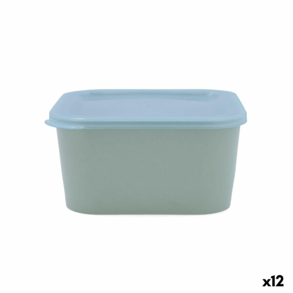 Квадратна Кутия за Обяд с Капак Quid Inspira 1,3 L Зелен Пластмаса (12 броя)