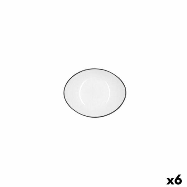 Поднос за аперитиви Quid Gastro Бял Черен Керамика 14 x 11 cm (6 броя)