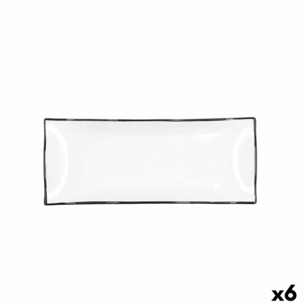 Поднос за аперитиви Quid Gastro Бял Керамика 29,5 x 11 x 3 cm (6 броя)