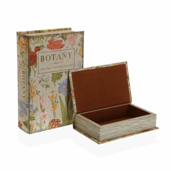 Декоративна кутия Versa Botany Книга Пластно Дървен MDF 7 x 27 x 18 cm