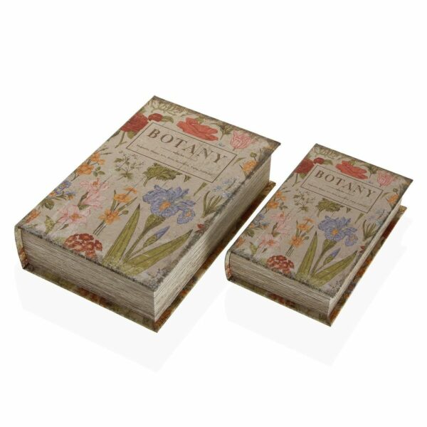 Декоративна кутия Versa Botany Книга Пластно Дървен MDF 7 x 27 x 18 cm