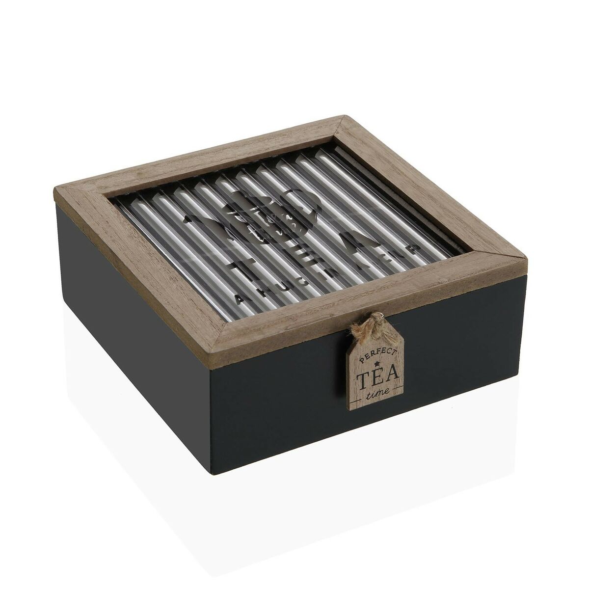 Кутия за Чай Versa сърца Дървен 17 x 7 x 24 cm