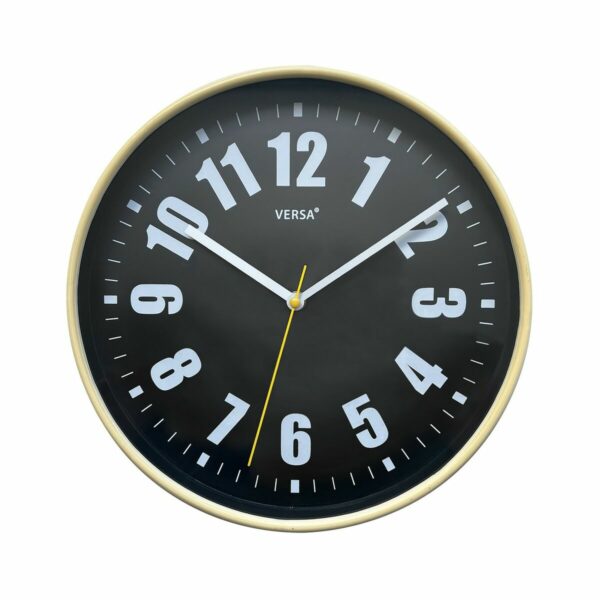 Стенен часовник Versa Черен Пластмаса 4 x 30 x 30 cm