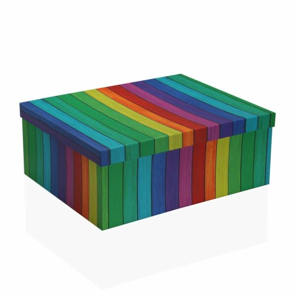 Комплект Кутии за Подреждане една върху друга Versa Дъга Картон 15 Части 35 x 16,5 x 43 cm