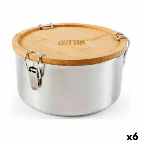 Кутия за обяд Quttin Неръждаема стомана Бамбук 17 x 9 cm (6 броя)