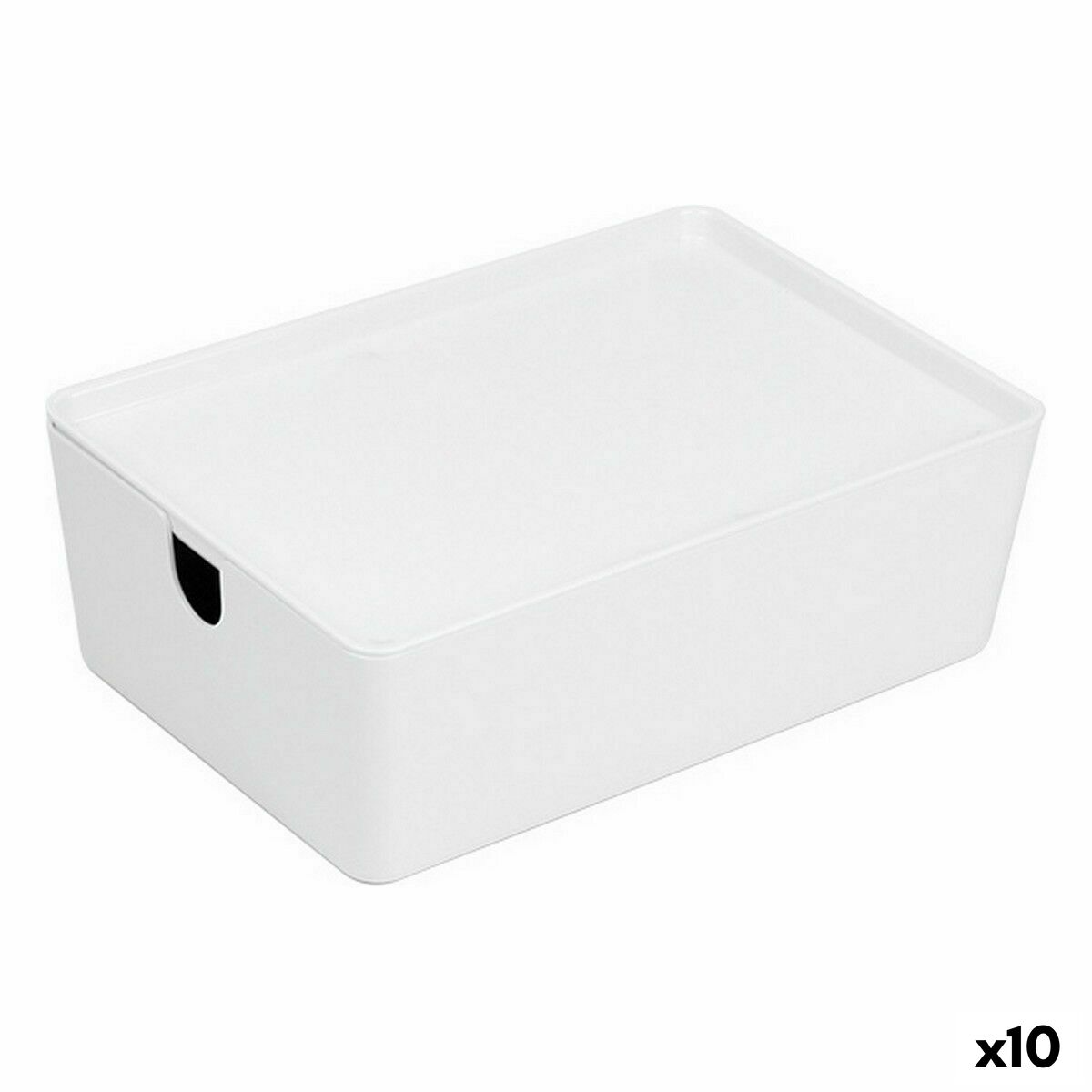 Кутия за Съхранение с Капак Confortime 10 L С капак Квадратек (6 броя)