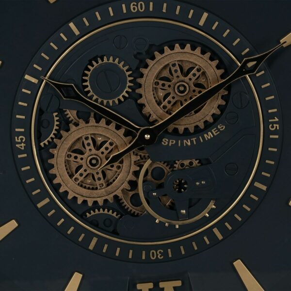 Стенен часовник Черен Златен Кристал Желязо 59 x 8,5 x 59 cm (3 броя)