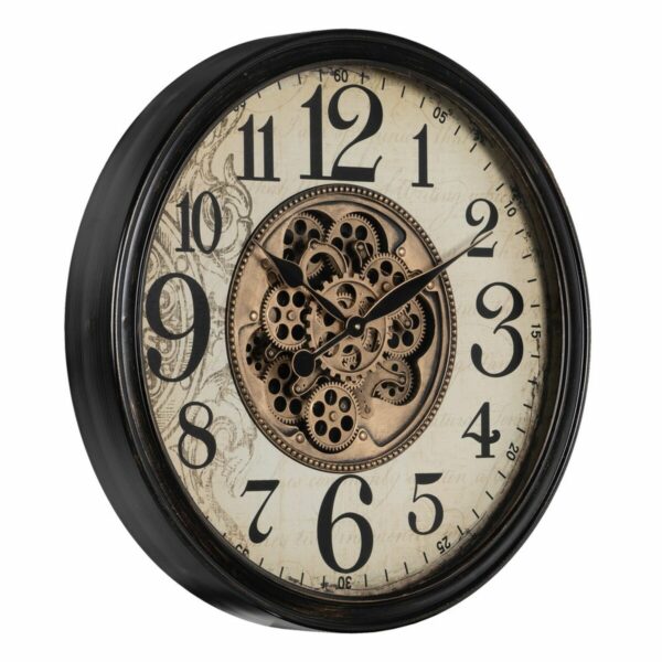 Стенен часовник Черен Сметана Кристал Желязо 66 x 9,5 x 66 cm (3 броя)