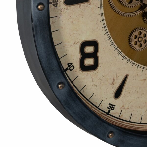 Стенен часовник Черен Златен Кристал Желязо 72 x 9 x 72 cm (3 броя)