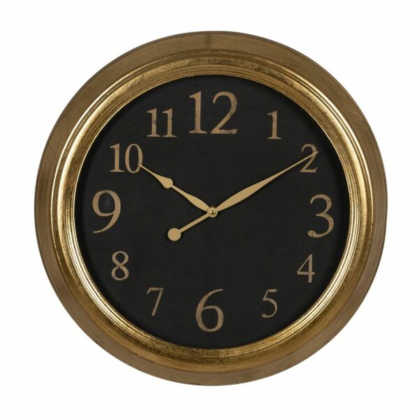 Стенен часовник Черен Златен PVC Кристал Желязо Дървен MDF 47 x 5,5 x 47 cm