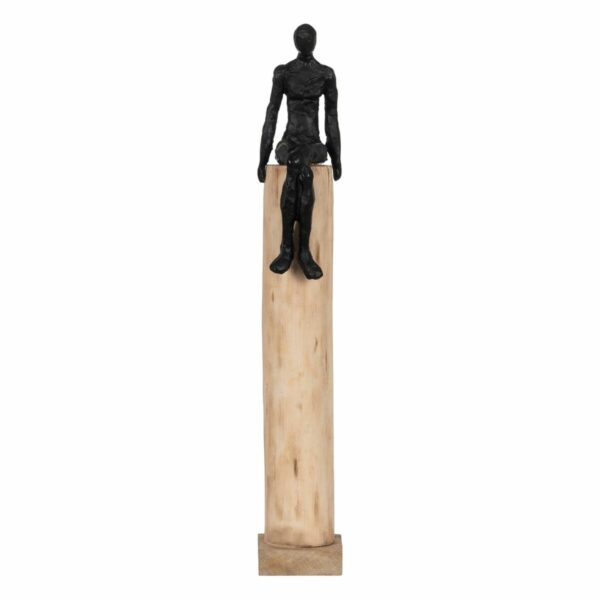 Декоративна фигурка Черен Естествен Мъже 14 x 10 x 66 cm