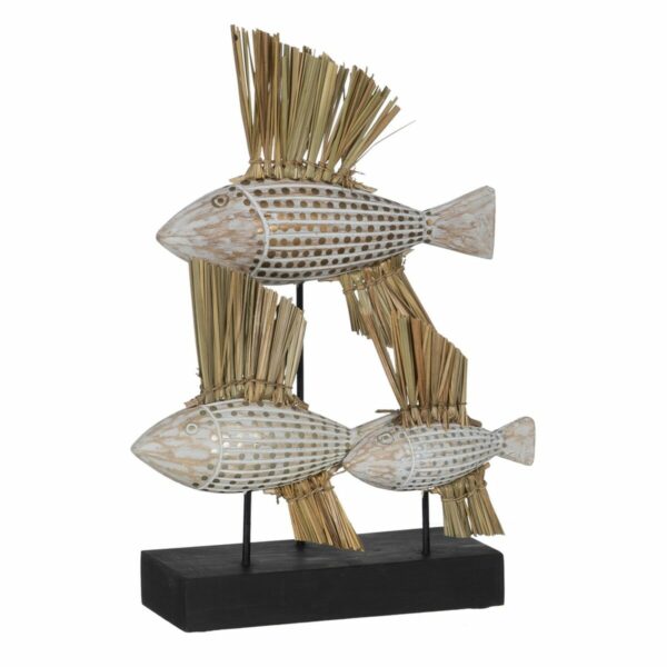Декоративна фигурка Бял Кафяв Естествен Риби 30 x 10 x 40 cm