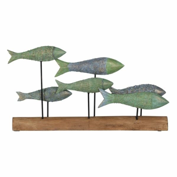 Декоративна фигурка Зелен Естествен Риби 56 x 7 x 31 cm