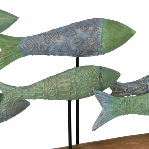 Декоративна фигурка Зелен Естествен Риби 56 x 7 x 31 cm