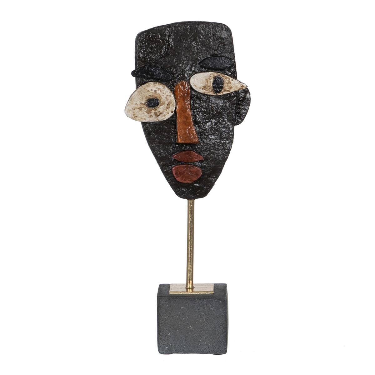 Скулптура Маска Кафяв Черен 18 x 11 x 48,5 cm