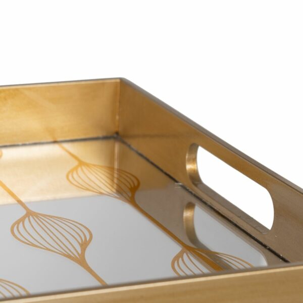 Поднос за аперитиви Златен PVC Кристал 45 x 31 x 4,2 cm (2 броя)