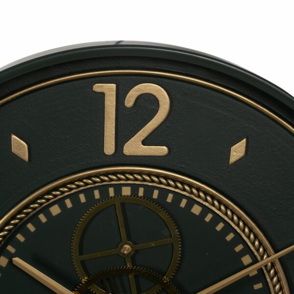 Стенен часовник Зелен Златен Желязо 55 x 8,5 x 55 cm
