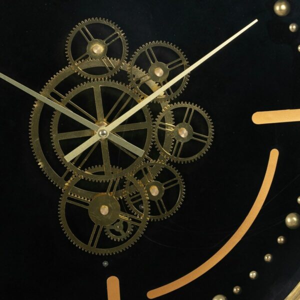 Стенен часовник Черен Златен Желязо 46 x 7 x 46 cm