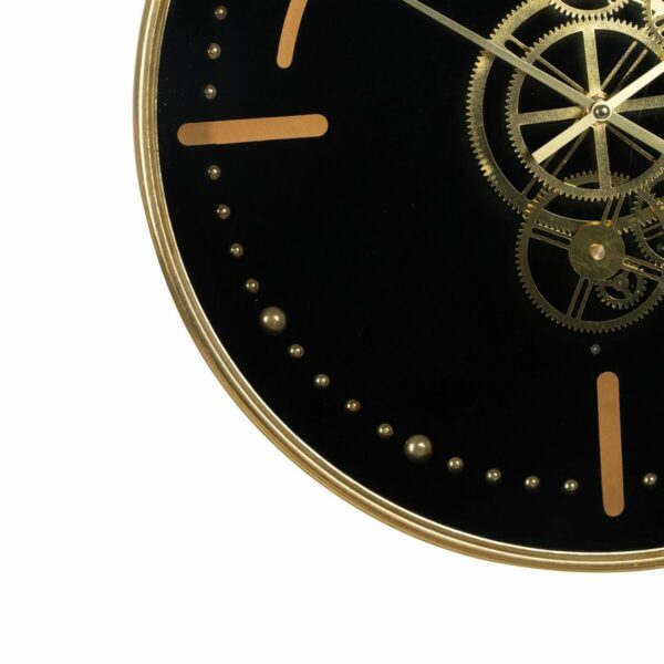 Стенен часовник Черен Златен Желязо 46 x 7 x 46 cm