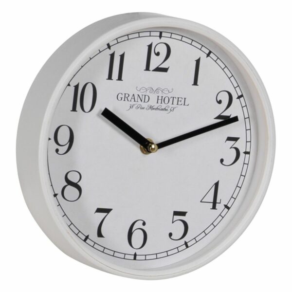 Стенен часовник Бял Дървен Кристал 22 x 22 x 4,5 cm