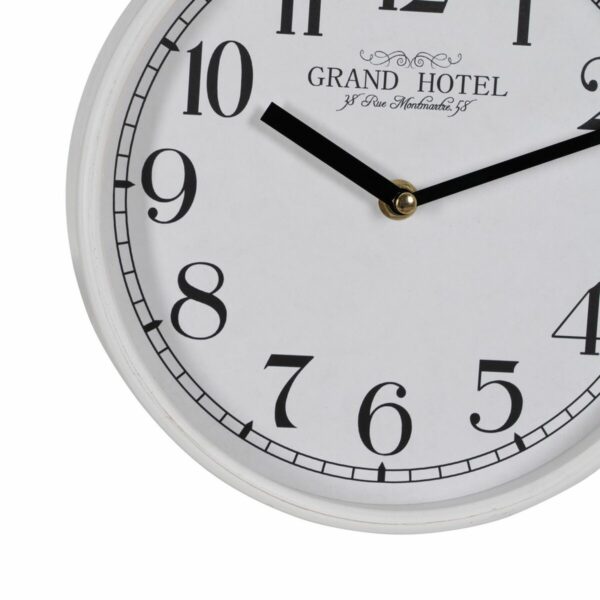 Стенен часовник Бял Дървен Кристал 22 x 22 x 4,5 cm