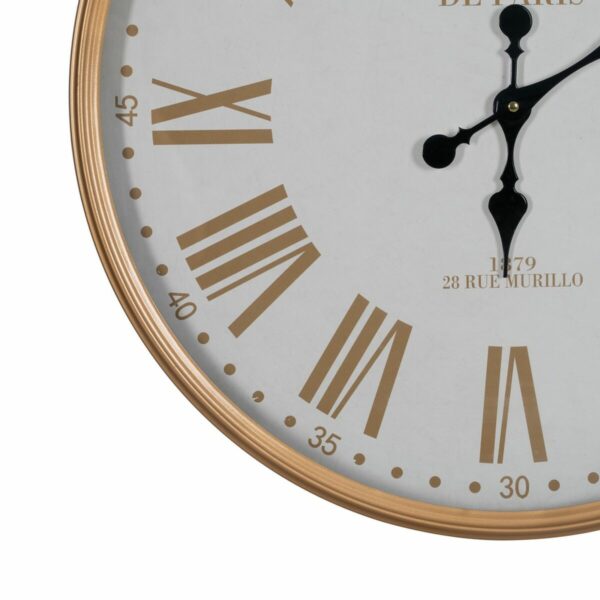 Стенен часовник Бял Естествен Желязо 60 x 60 x 6 cm