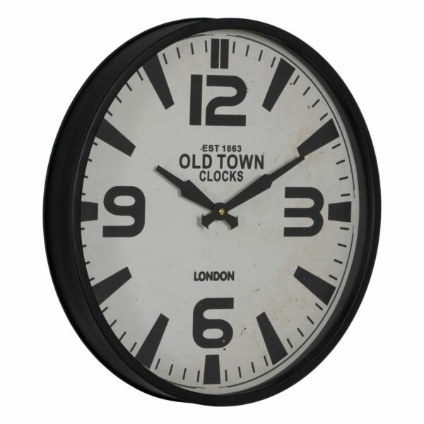 Стенен часовник Бял Черен Желязо 46 x 46 x 6 cm