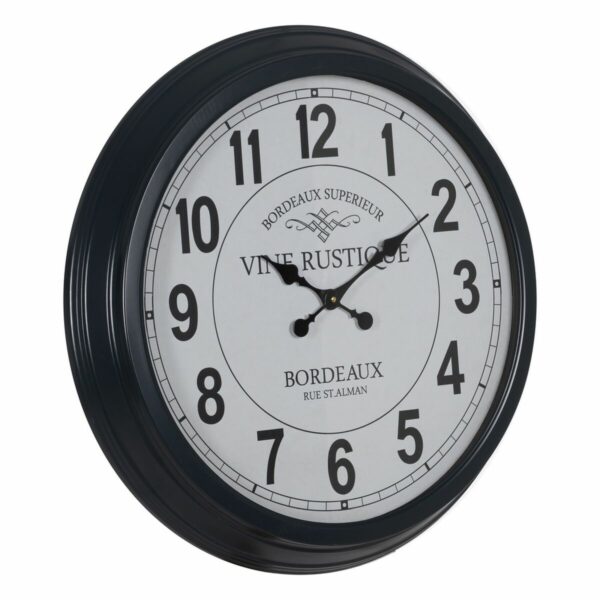 Стенен часовник Бял Черен Желязо 70 x 70 x 6,5 cm