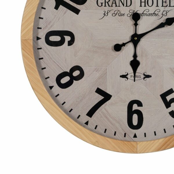 Стенен часовник Бял Естествен Дървен Кристал 76 x 76 x 6 cm