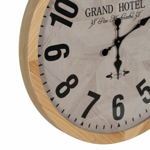 Стенен часовник Бял Естествен Дървен Кристал 76 x 76 x 6 cm