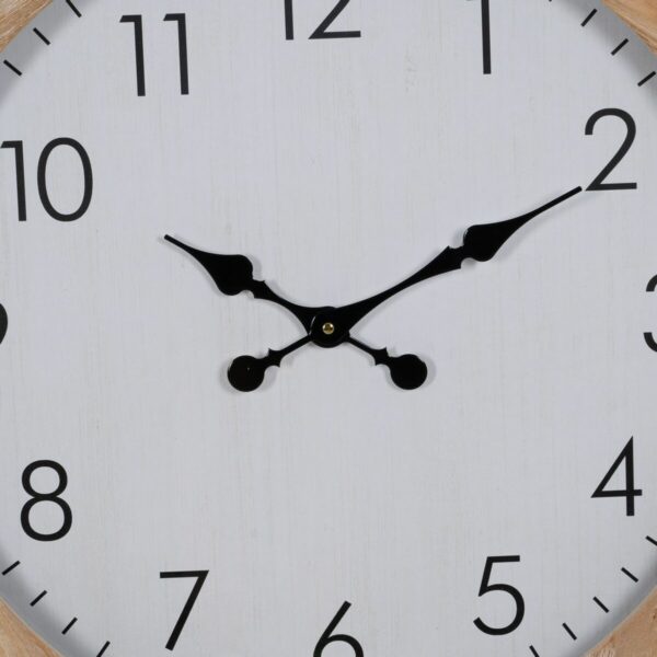 Стенен часовник Бял Дървен 60 x 60 x 6,5 cm
