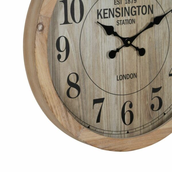 Стенен часовник Естествен Дървен Кристал 60 x 60 x 6,5 cm