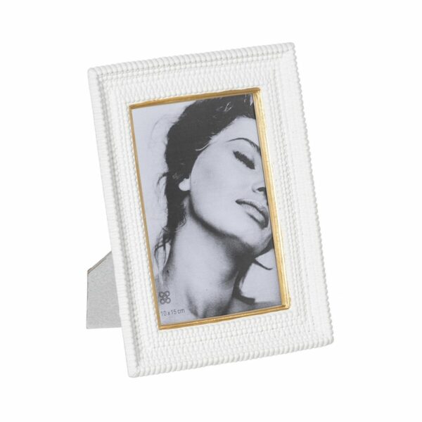Рамка за снимки Бял Златен Полирезин 15,2 x 2,3 x 20,3 cm