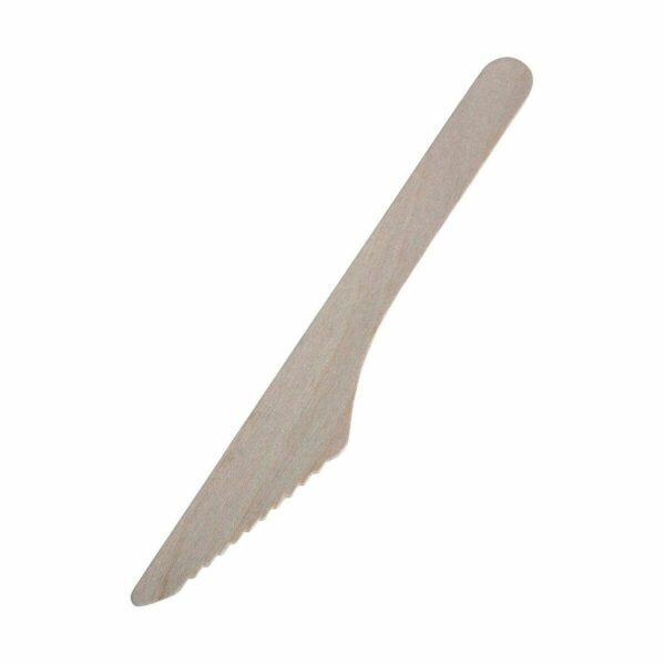 Комплект Ножове За Еднократна Употреба Дървен 12 Части 16,5 x 2,2 x 1,8 cm (36 броя)